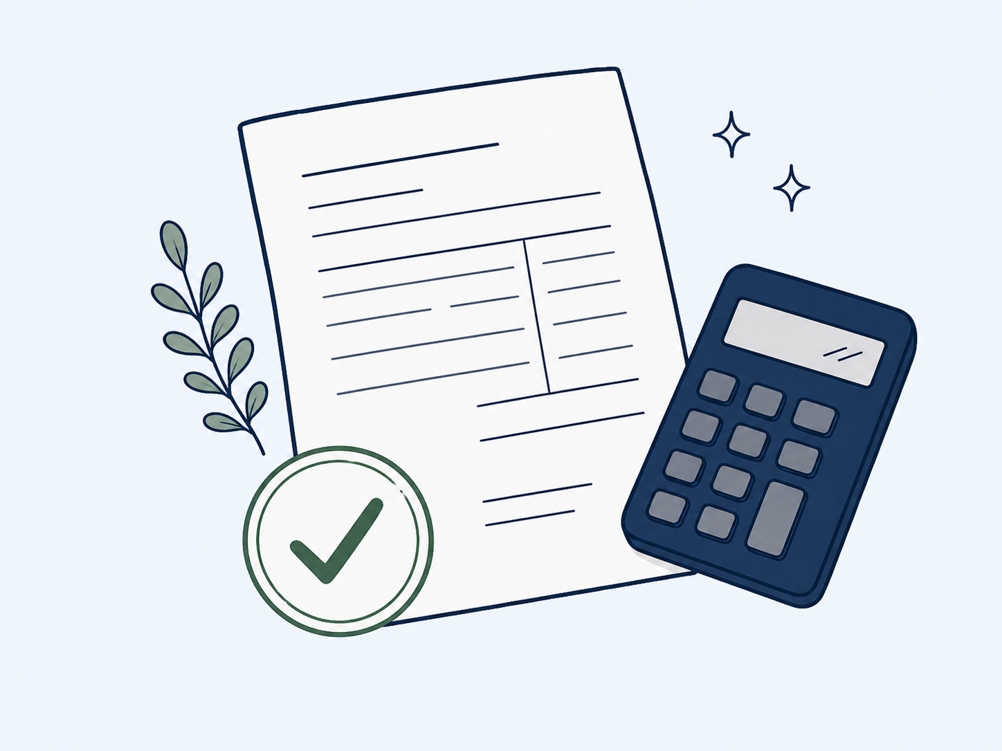 Checked invoice and calculator representing verified payment evidence
