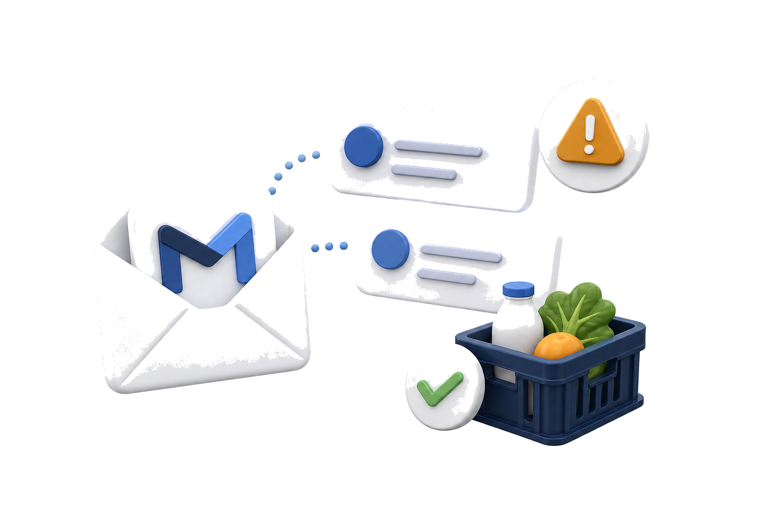 Illustration of supplier replies, exceptions, and owner decisions being resolved.